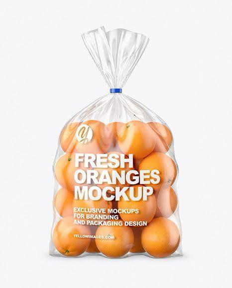 Clear produce bag with oranges