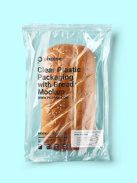 Clear flow-wrap bread pack