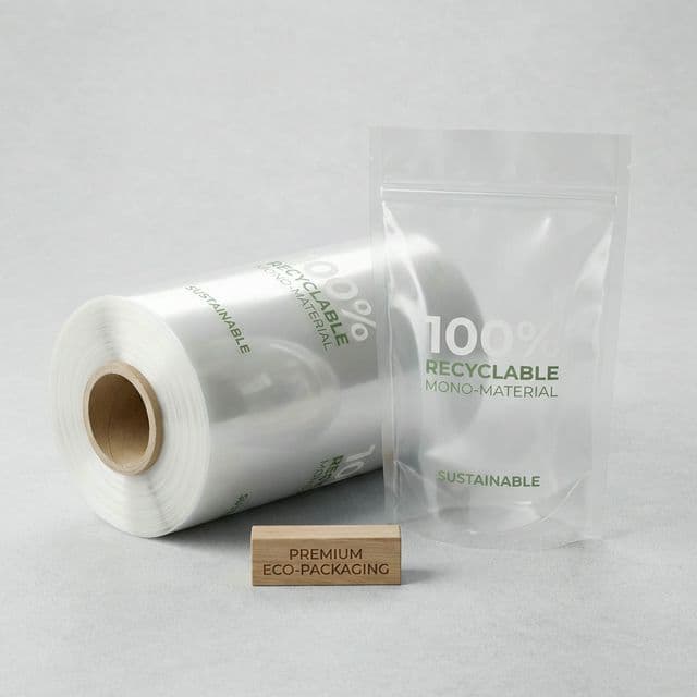 Recyclable mono-material film and pouch
