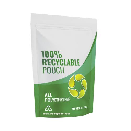 Recyclable polyethylene stand-up pouch